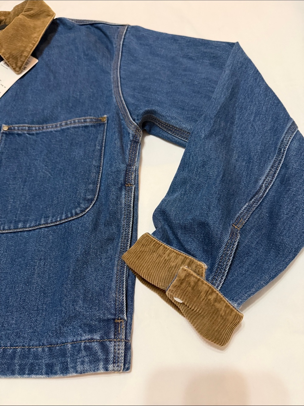Uniqlo Zip-Up Short Jacket Corduroy Collar Oversized Front Pockets S NWT - Picture 3 of 9